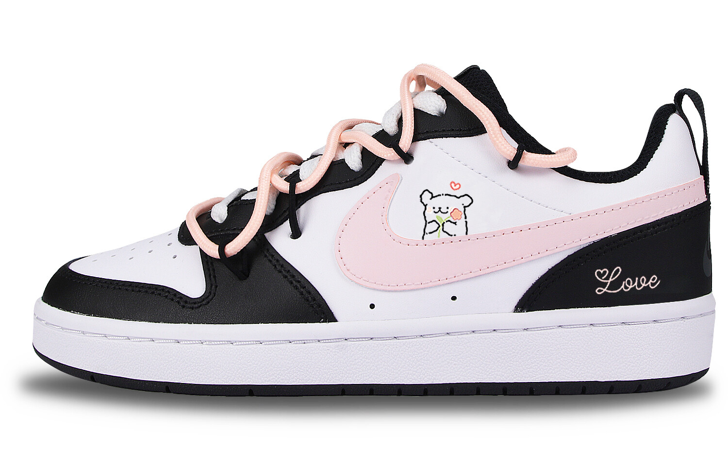 

Кроссовки Nike Court Borough Skateboard Shoes Women's Low-Top Pink, белый