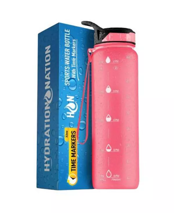 

Бутылка для воды Hydration Nation с отметкой времени, 32 унции Zulay Kitchen, pink