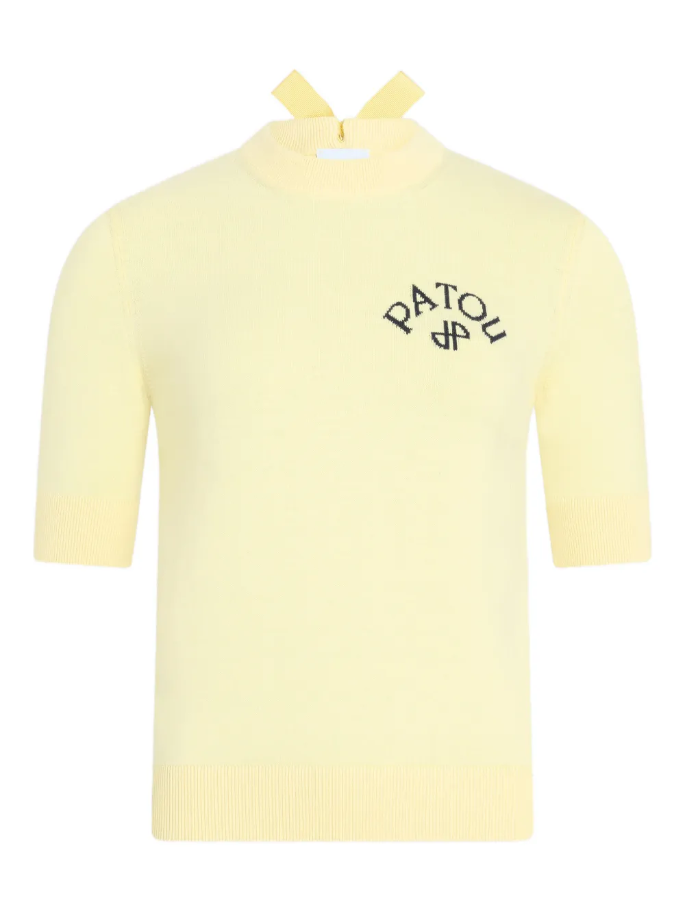 

Свитер с короткими рукавами и бантом Patou, желтый