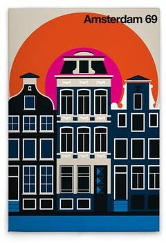 

Картина на холсте A.S. Création Amsterdam69 цвет cremeschwarzorangepinkweiss
