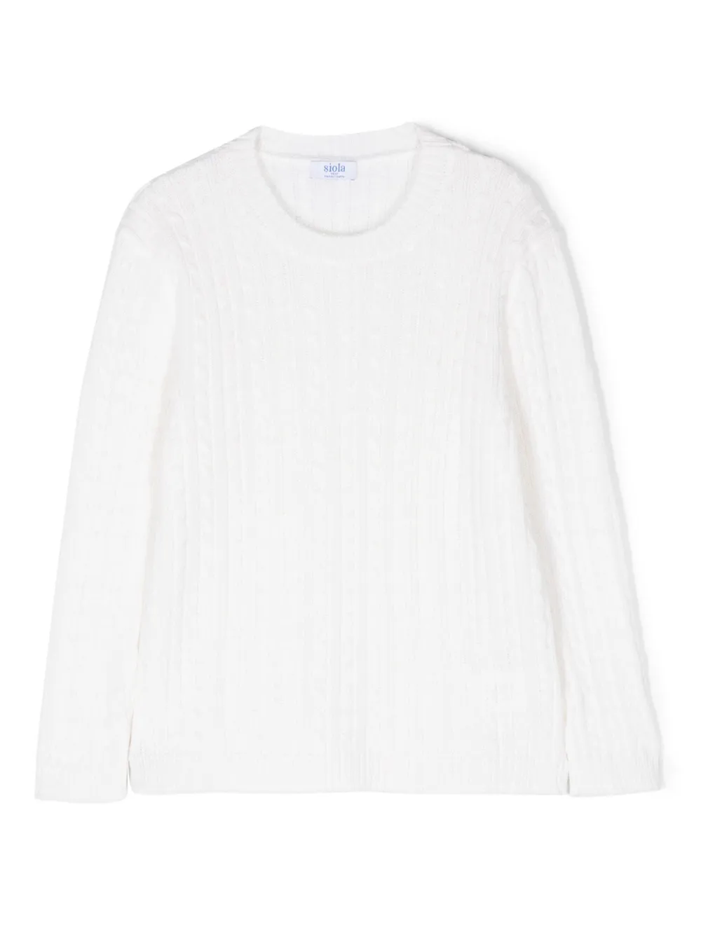 

Джемпер из шерсти мериноса фактурной вязки Siola, белый