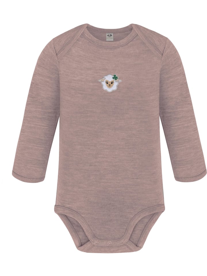 Normani Outdoor Sports Боди с длинными рукавами из мериносовой шерсти и детские штанишки из мериносовой шерсти розового цвета — фото 3