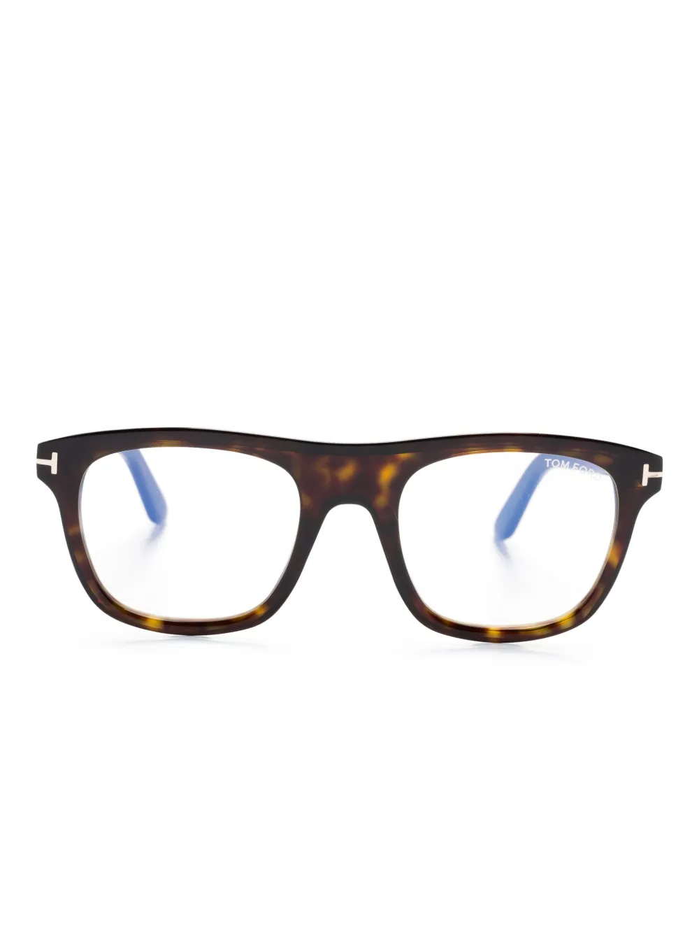 

Очки в квадратной оправе черепаховой расцветки TOM FORD Eyewear, коричневый