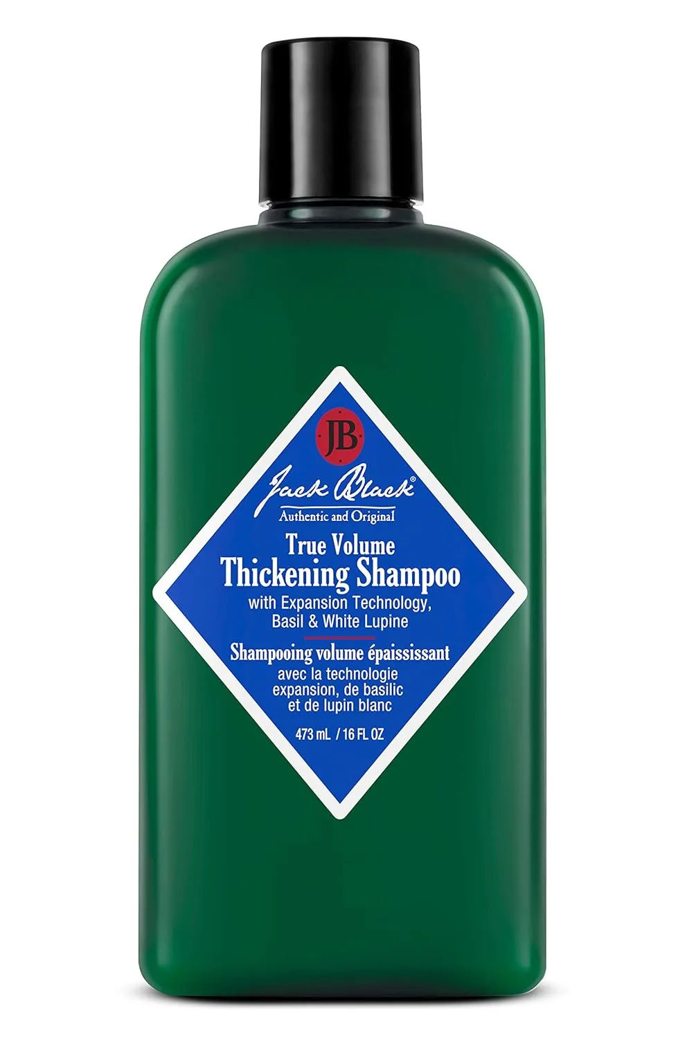 Шампунь Jack Black True Volume Thickening Shampoo - технология расширения, базилик и белый люпин - средства для придания объема волосам для мужчин и женщин, безсульфатный шампунь для волос. 473 мл (1 шт.)