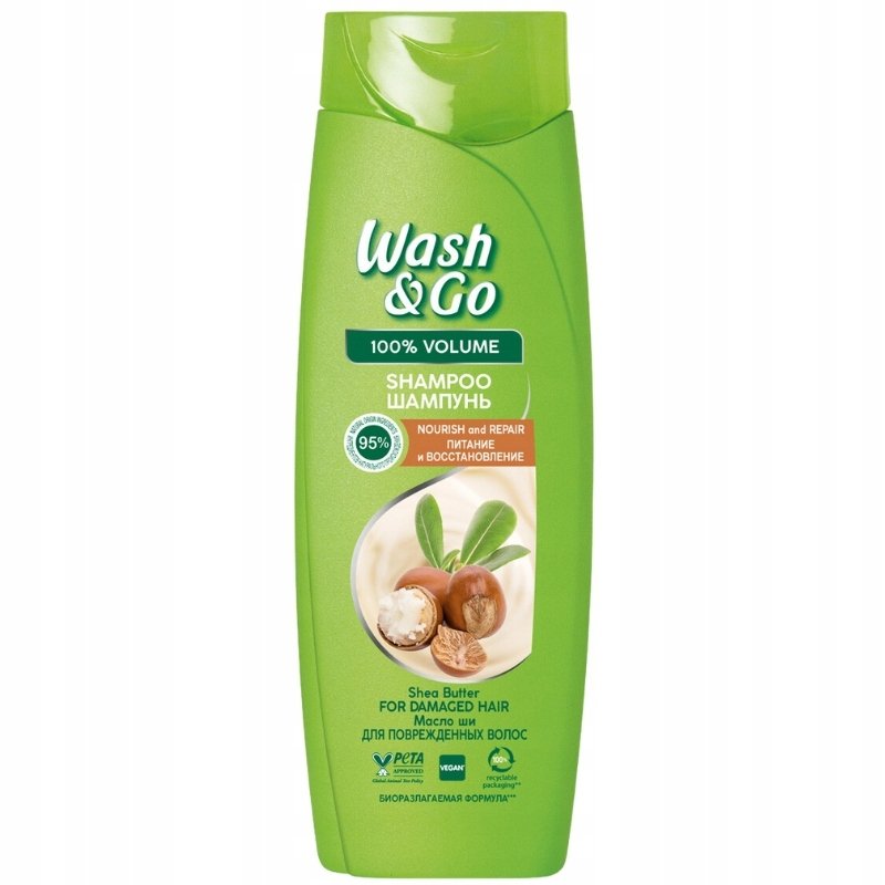 Шампунь Wash&Go с маслом ши для поврежденных волос 360 мл ART.ROZNE MK — фото 2