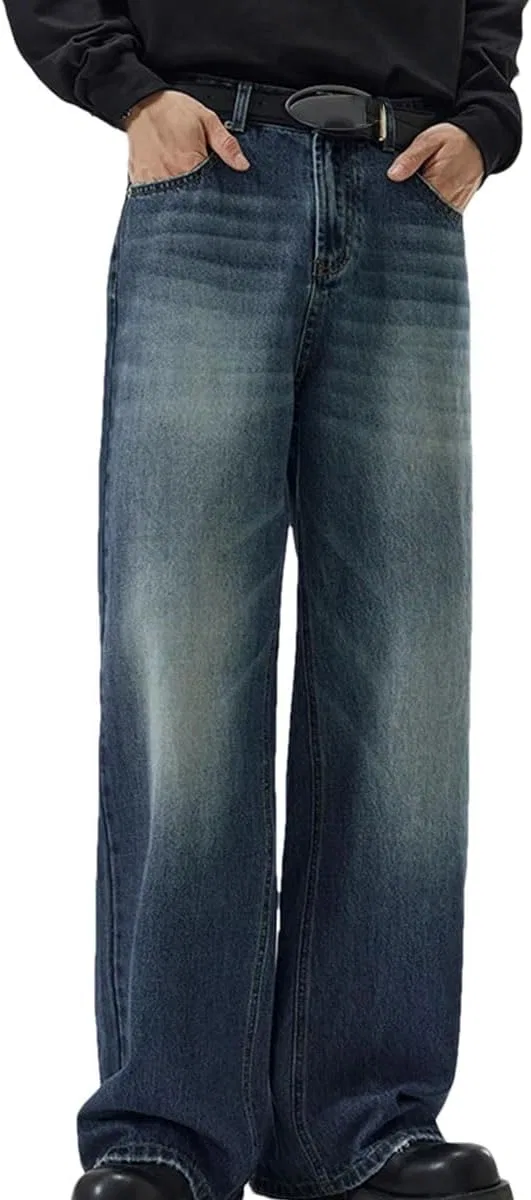 Джинсы прямого кроя, Vintage Distressed, Dark Blue