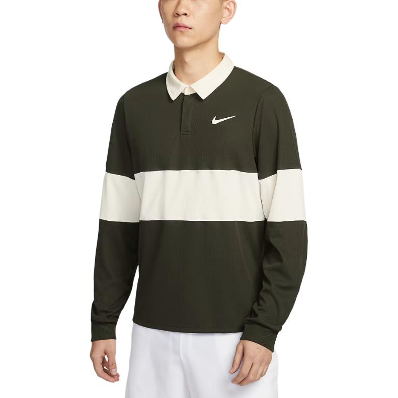 Футболка мужская Dri FIT ADV Court Slam SS25 Sequoia Green/Light Ivory White/White Nike, зеленый/светло-белый белый/белый