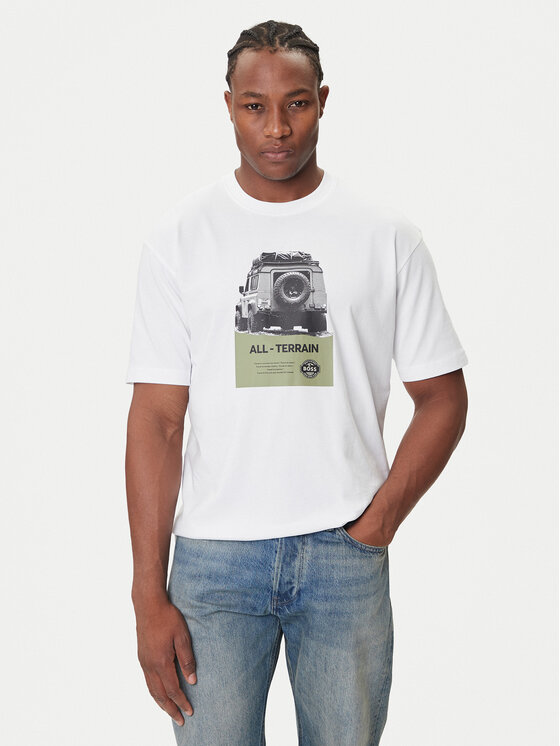 

Футболка relaxed fit Te_Wagon 50546958 Boss, белый