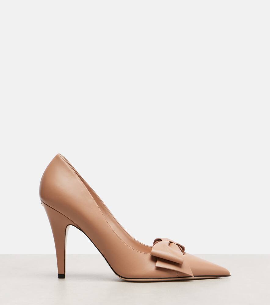 Боуоу 100 bow-detail кожаные лодочки Valentino Garavani, Rose Cannelle — фото 4