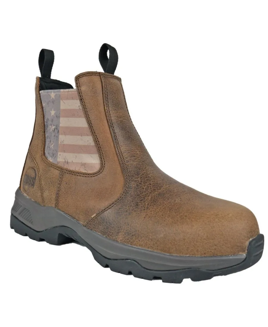 Мужские рабочие ботинки Old Glory с потертым композитным носком Hoss Boot Company, distressed коричневый
