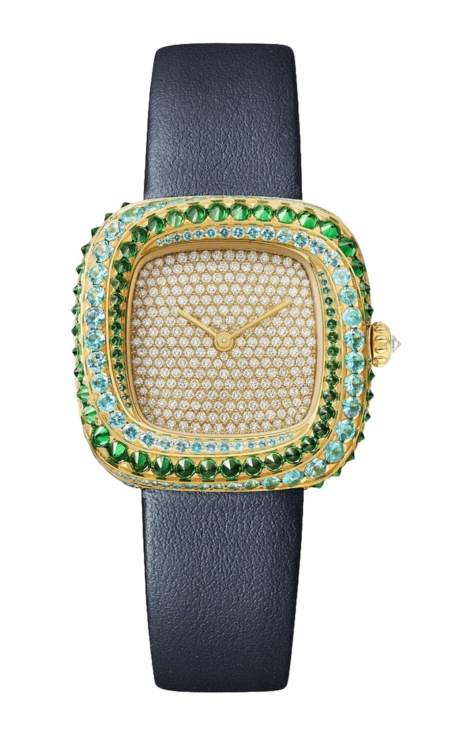 Coussin de CARTIER, средняя модель, кварц, желтое золото, бриллианты, драгоценные камни - WJCS0009, золотой