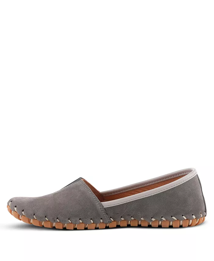 Kathaleta Suede Slip-On Comfort Туфли на плоской подошвеs с V-образной эластичной выемкой, поддержкой свода стопы и съемной стелькой Spring Step, серый — фото 2