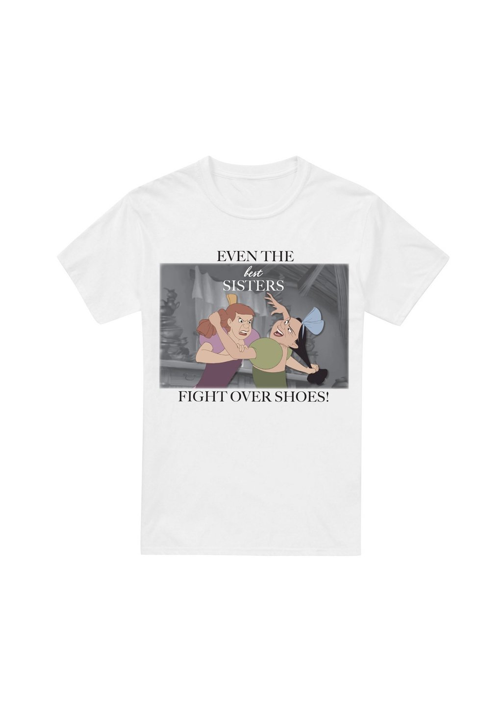

Футболка с принтом CINDERELLA EVEN THE BEST SISTERS WITH ANASTASIA AND DRIZELLA Disney, белый
