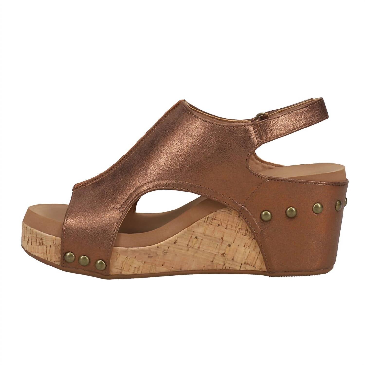 Женские босоножки на танкетке из античной бронзы Corkys Footwear — фото 4