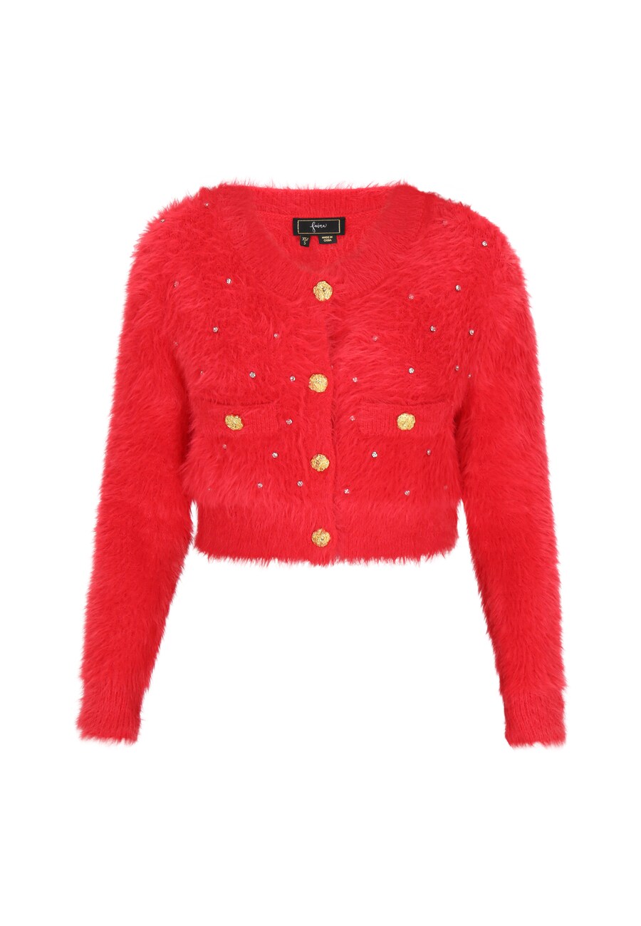 

Вязаный кардиган faina Fashion Look, красный