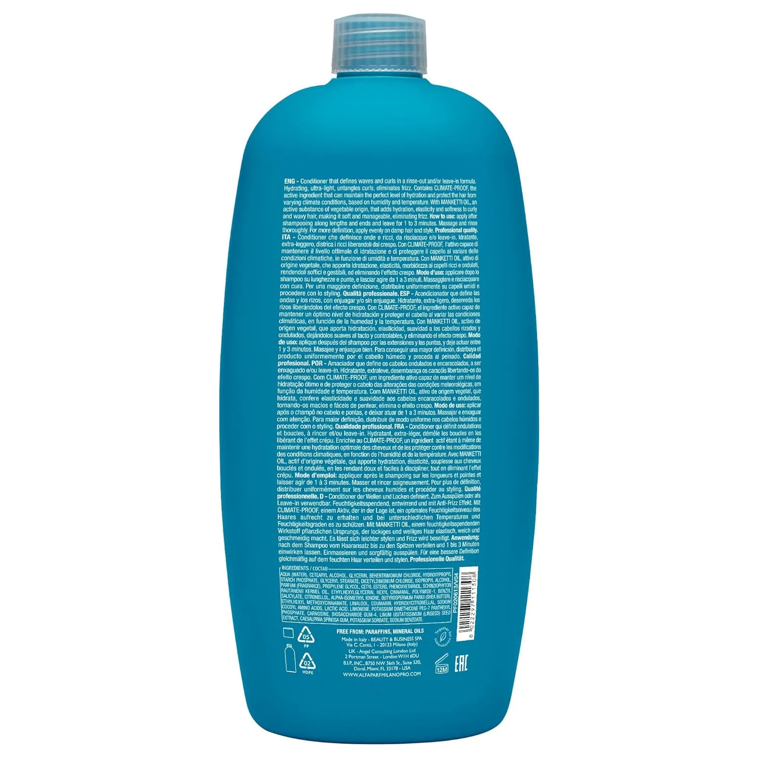 Кондиционер для кудрявых и волнистых волос Alfaparf Milano Semi Di Lino Curls Enhancing Conditioner - увлажняет и питает - уменьшает пушистость - защищает от влажности - формула подходит для веганов 1000 мл — фото 2