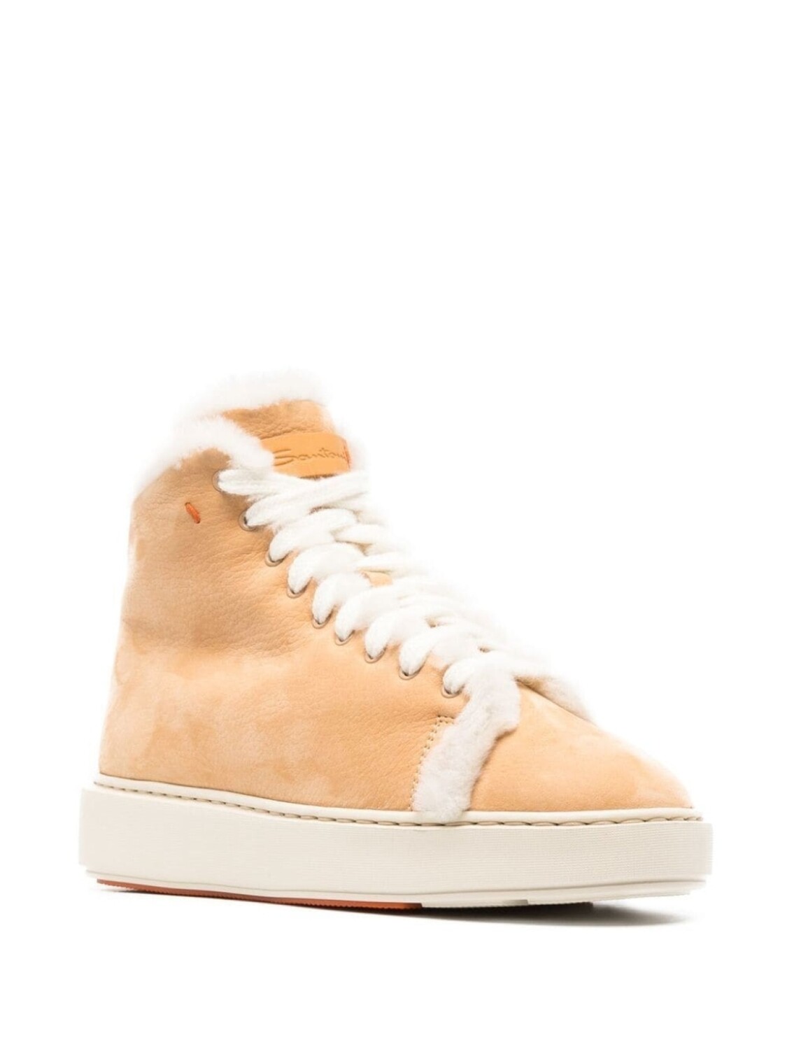 Santoni высокие кроссовки с отделкой из овчины, нейтральный цвет — фото 2