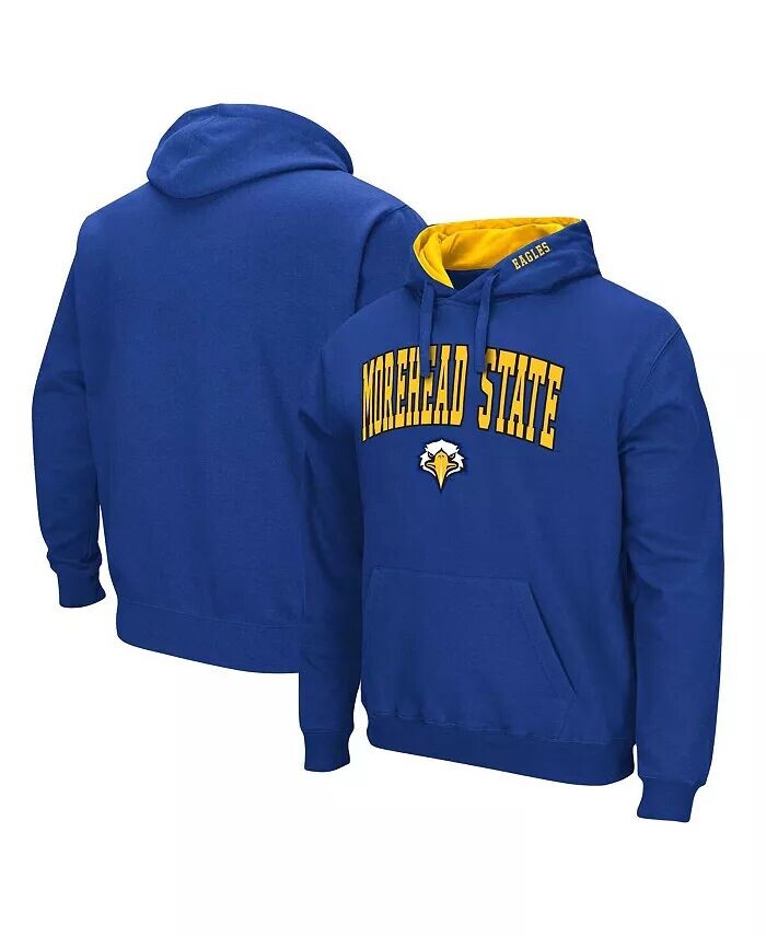 

Мужская синяя толстовка с капюшоном Morehead State Eagles Arch & Team Logo 3.0 Colosseum