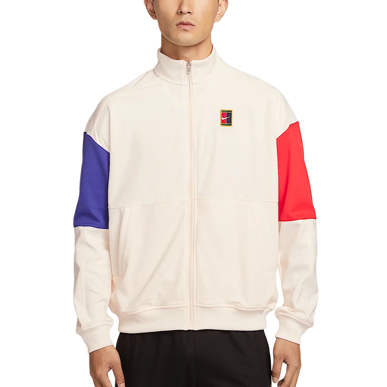 Nike Наследие мужской теннисной куртки, Light Ivory White/Midnight Blue/Light Red — фото 3