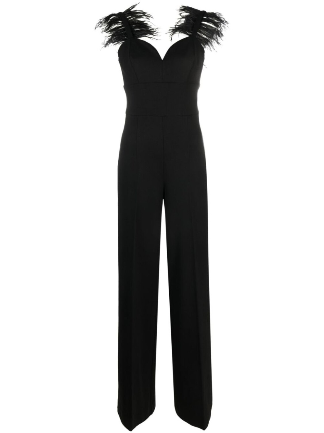

TWINSET комбинезон с перьями, черный