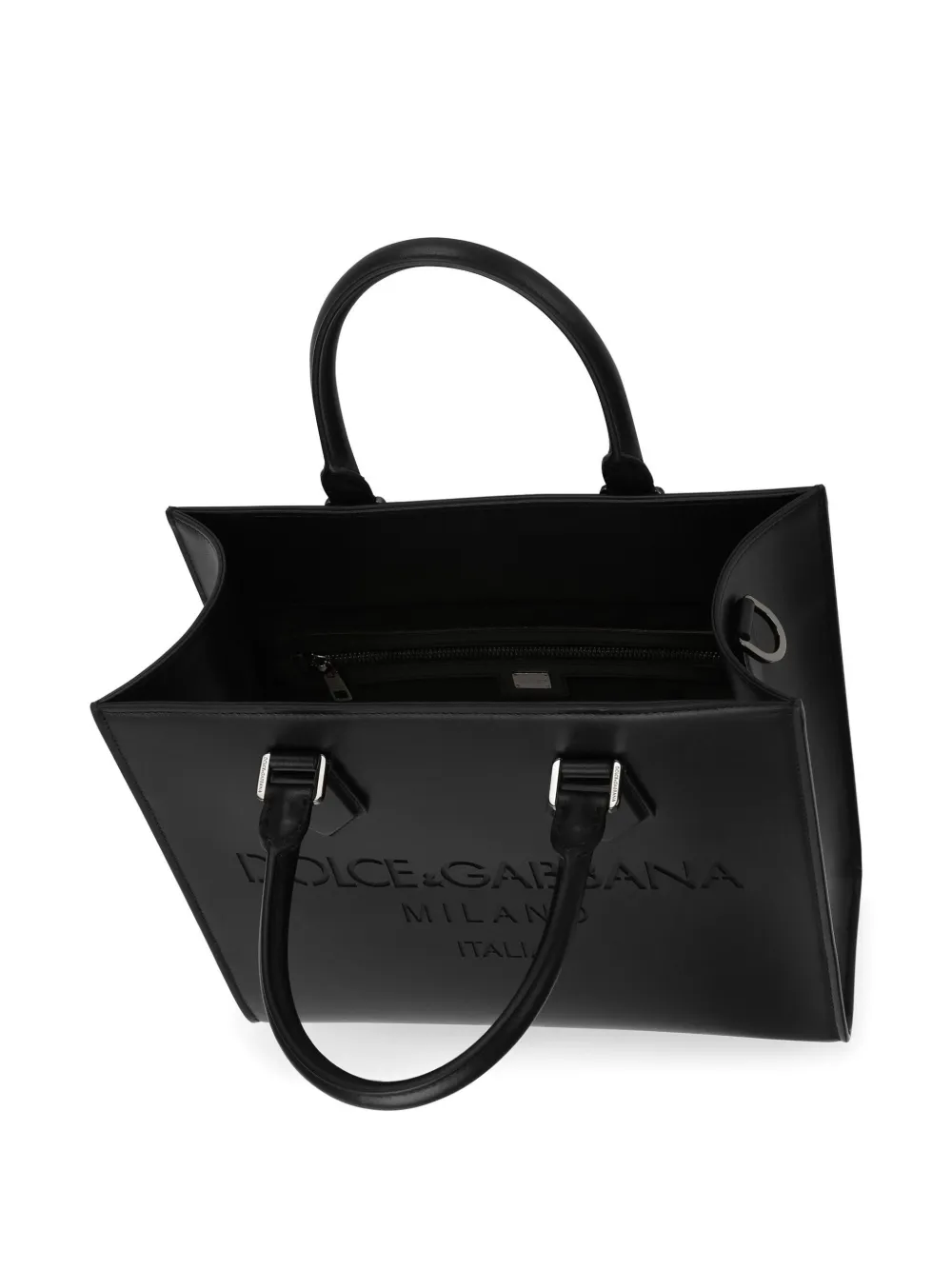 Сумка-тоут с тисненым логотипом Dolce & Gabbana, черный — фото 4
