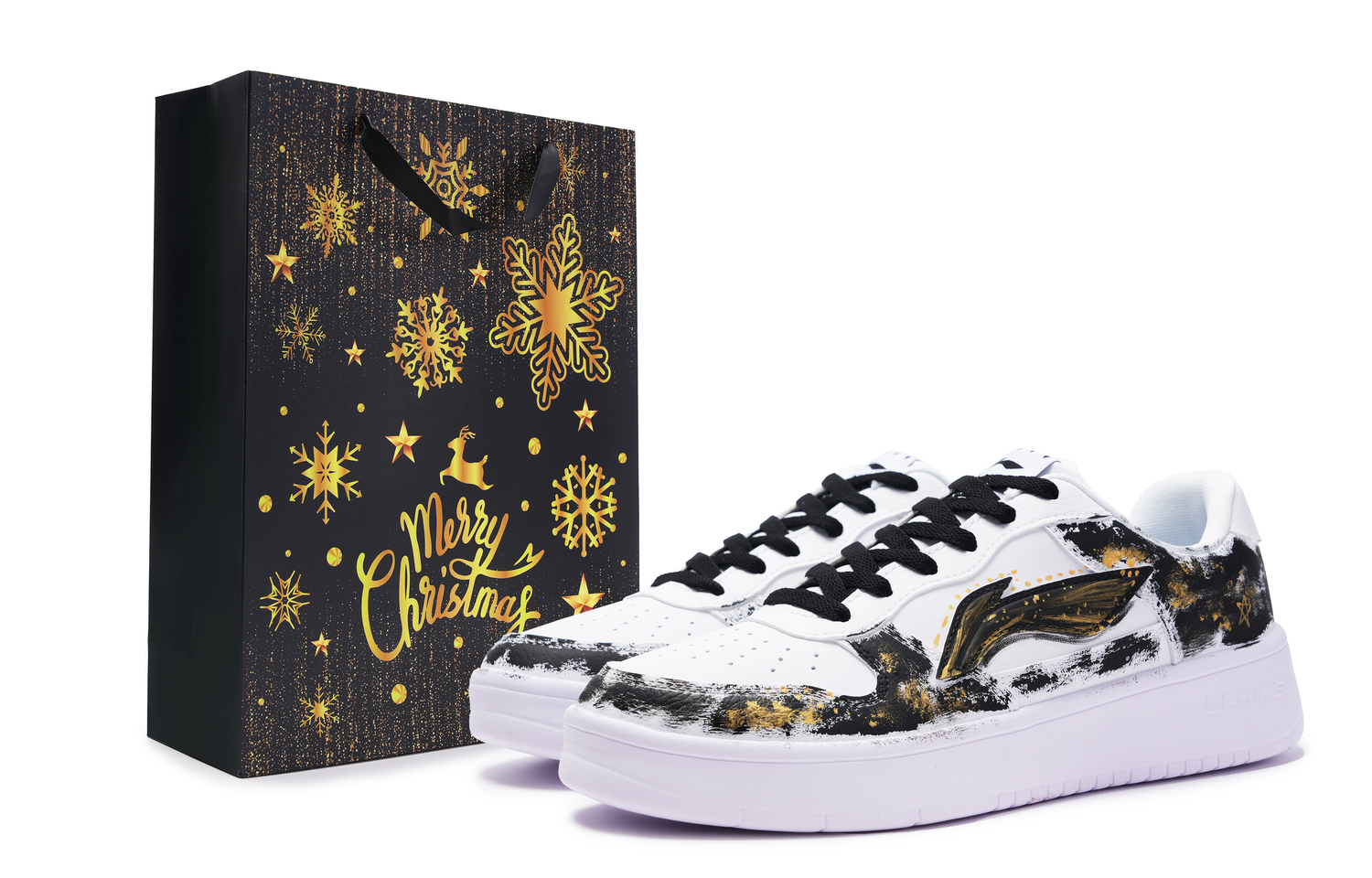 

Термостойкие устойчивые к истиранию понтонные лодки лоу-топ скейтборд обувь unisex черный gold LINING, черный золотой Christmas Shopping Bag