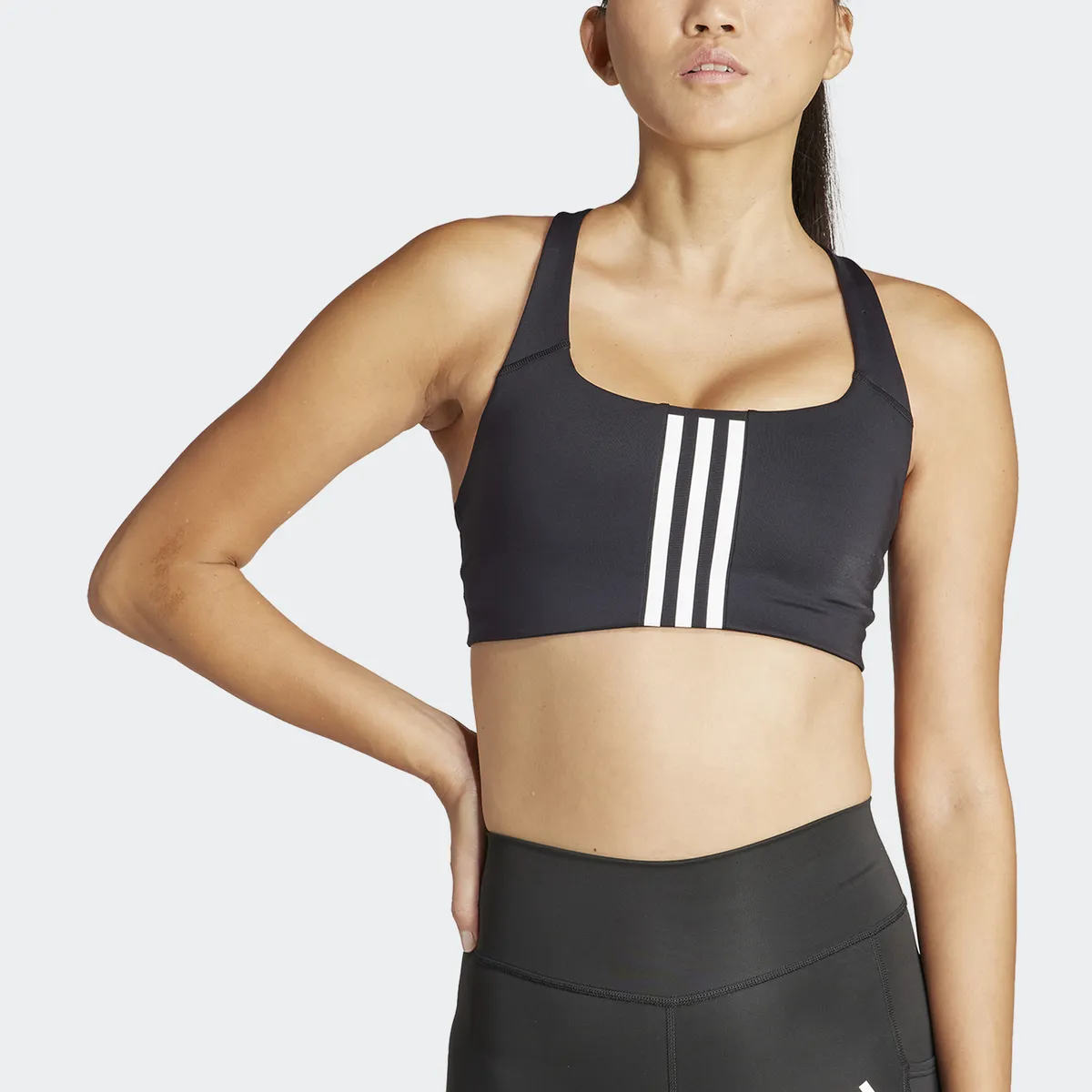 

Спортивный бюстгальтер adidas Performance "PWIM MS 3S BRA", черный