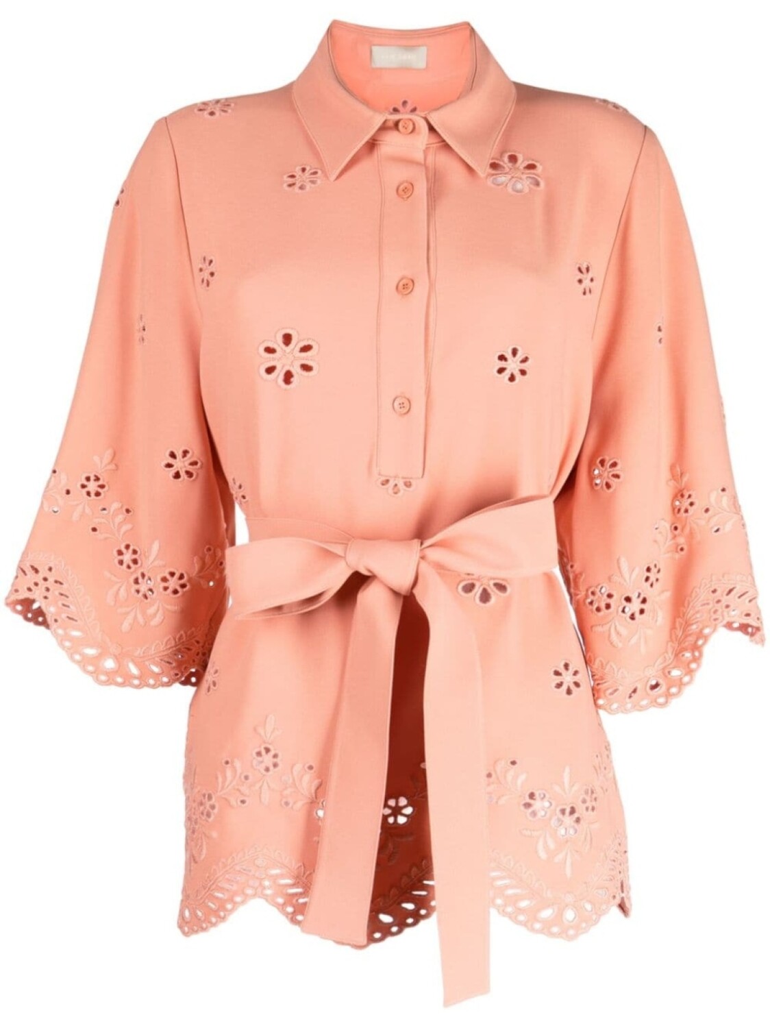 

Elie Saab блузка с вышивкой и завязками, розовый