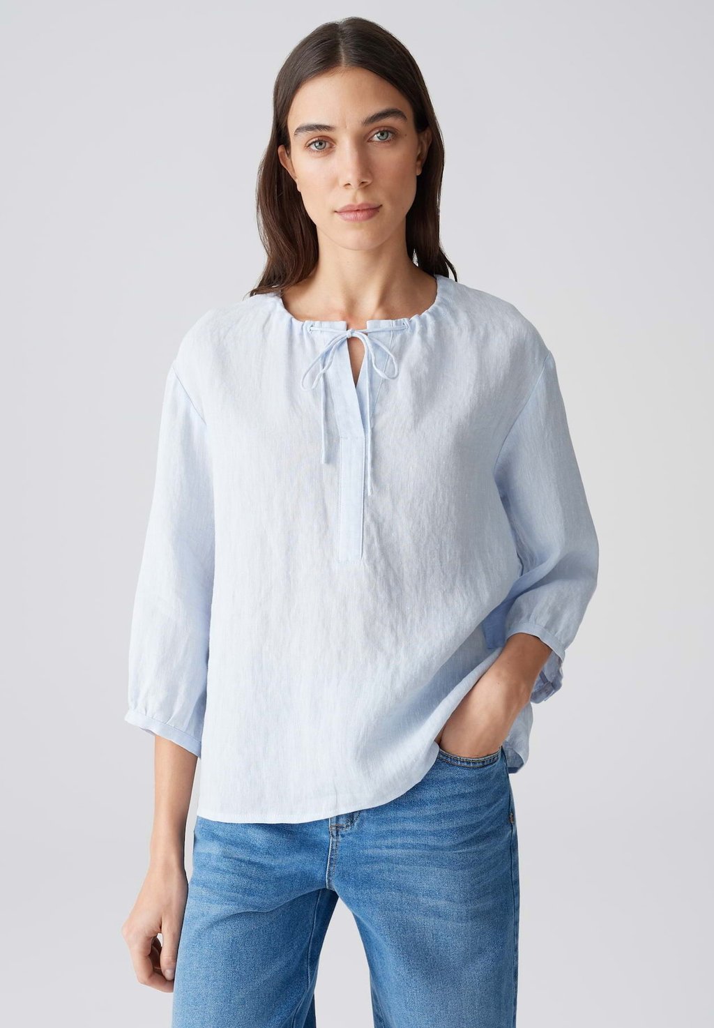 

Блуза RELAXED FIT OVERCUT 3/4 SLEEVE OPUS, светло-голубой