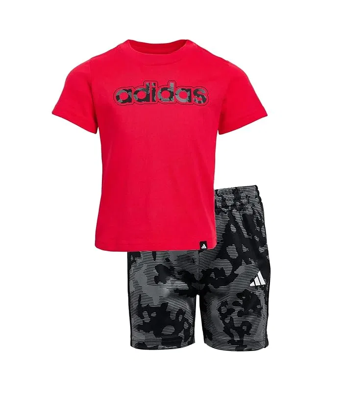 Детский комплект с камуфляжем All Over Print Camo Shorts Set Adidas Kids, White/Black/Black