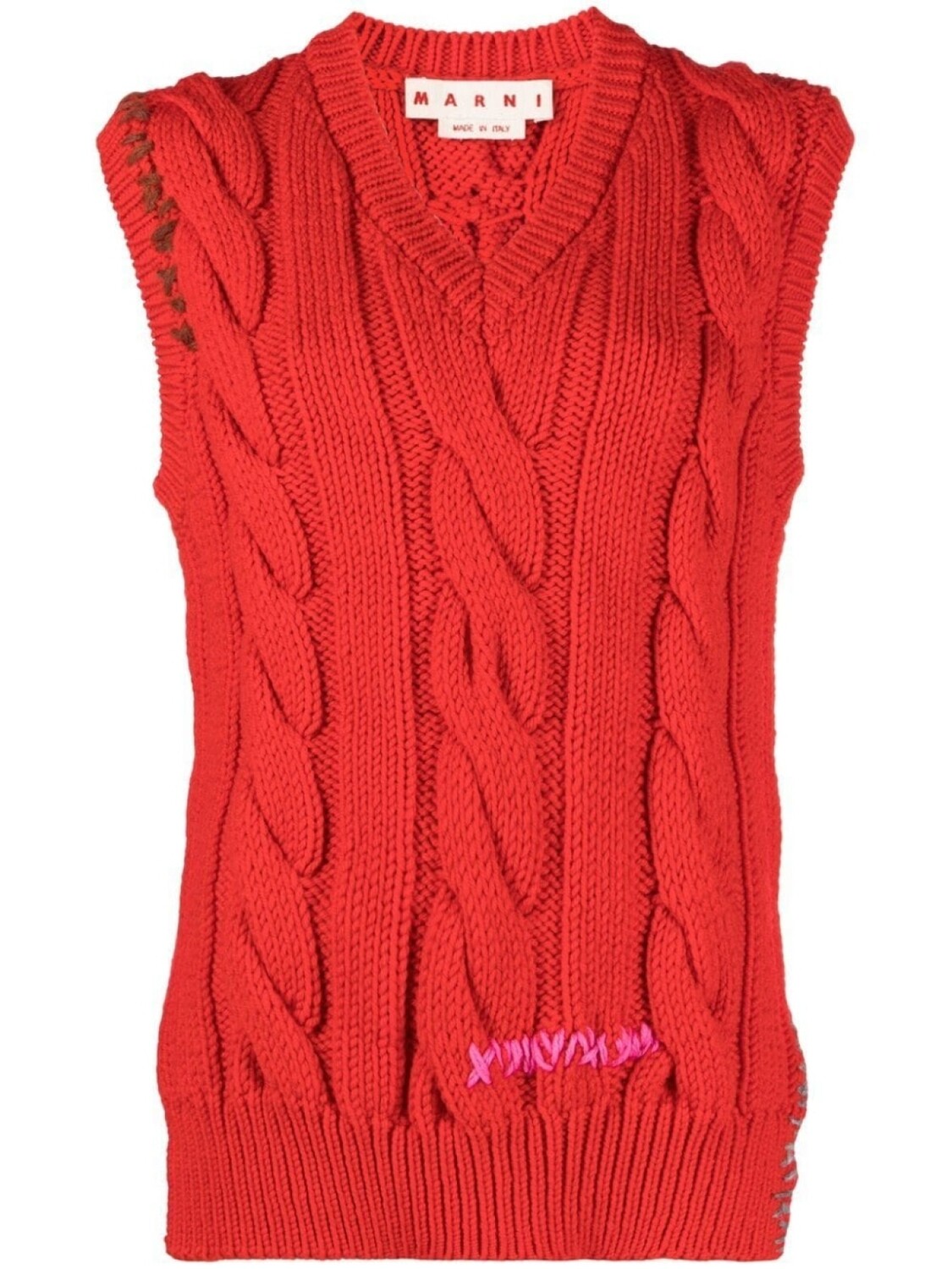 

Marni жилет фактурной вязки, красный