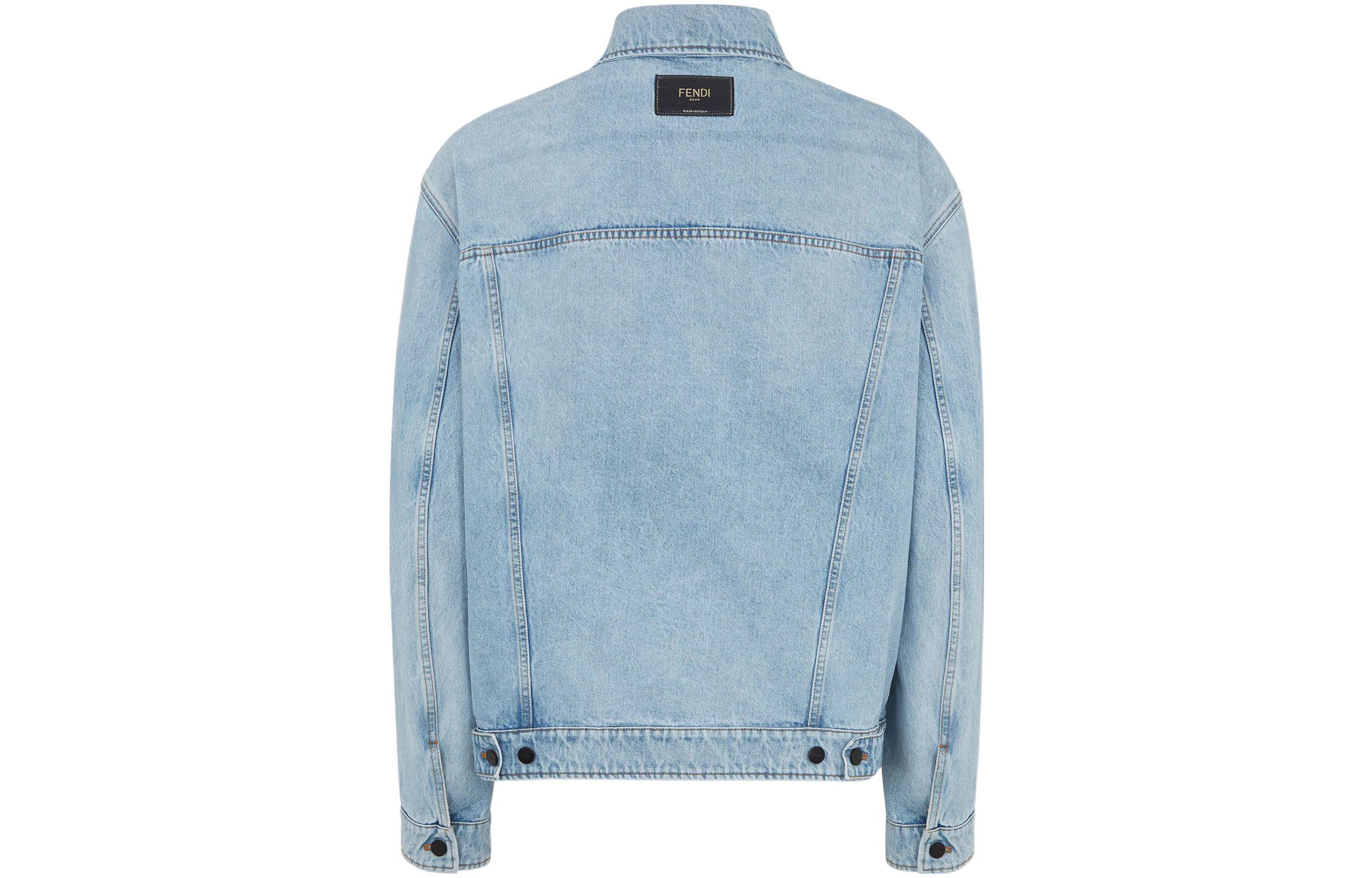 FENDI Джинсовая куртка мужская светло-голубая, Light Blue — фото 4