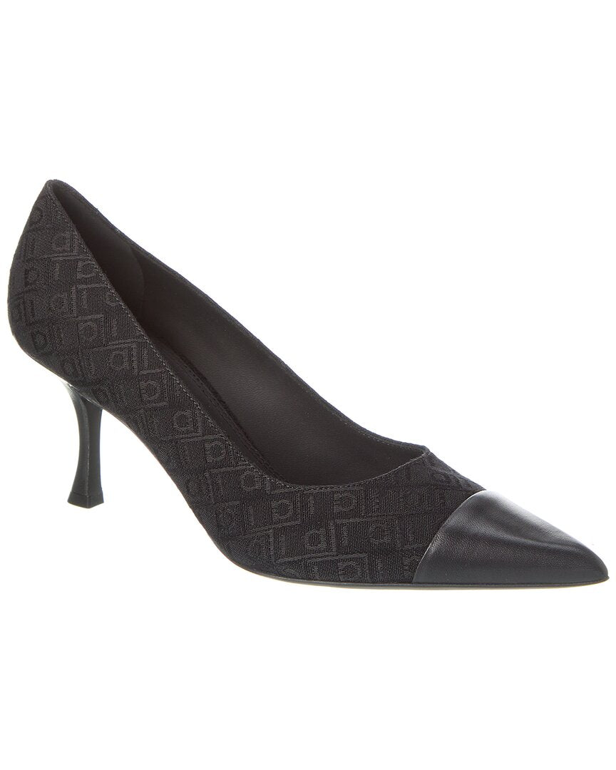 Туфли-лодочки Ferragamo Marty из жаккарда и кожи Salvatore Ferragamo, черный