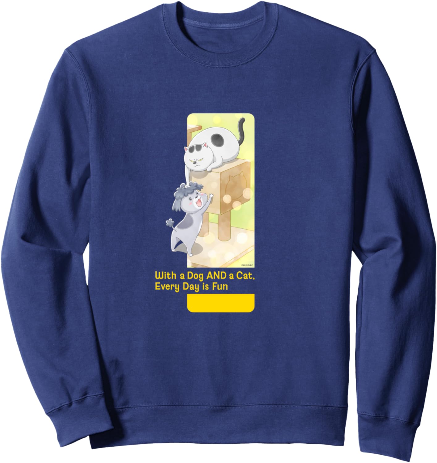 

Толстовка «Башня», которую собаки и кошки будут носить каждый день Having Both A Dog And A Cat Makes Every Day Fun, темно-синий