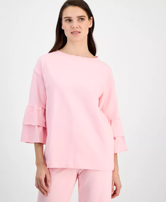 

Женская толстовка с ярусными манжетами Anne Klein, розовый