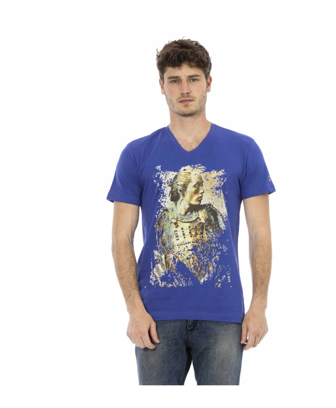 

Футболка с короткими рукавами и V-образным вырезом Trussardi, синий