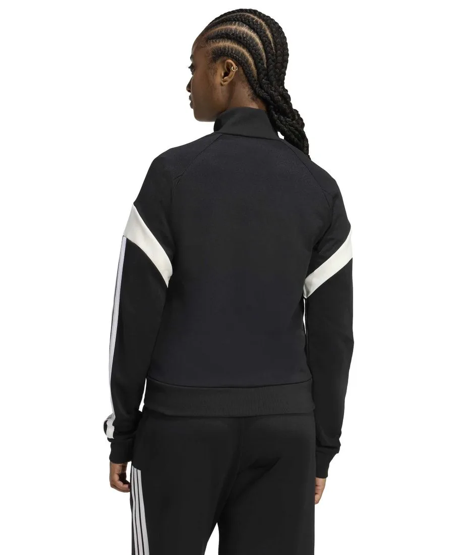Женская облегающая спортивная куртка Tiro Adidas, черный/off белый/белый — фото 4