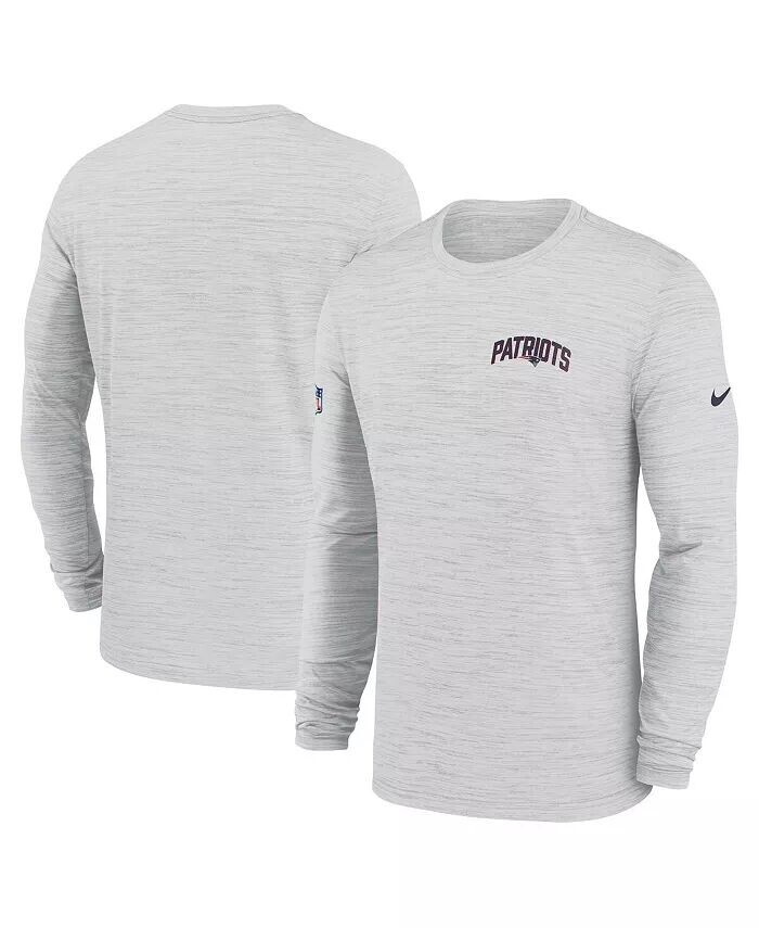 

Мужская белая футболка New England Patriots Velocity Athletic Stack Performance с длинным рукавом Nike