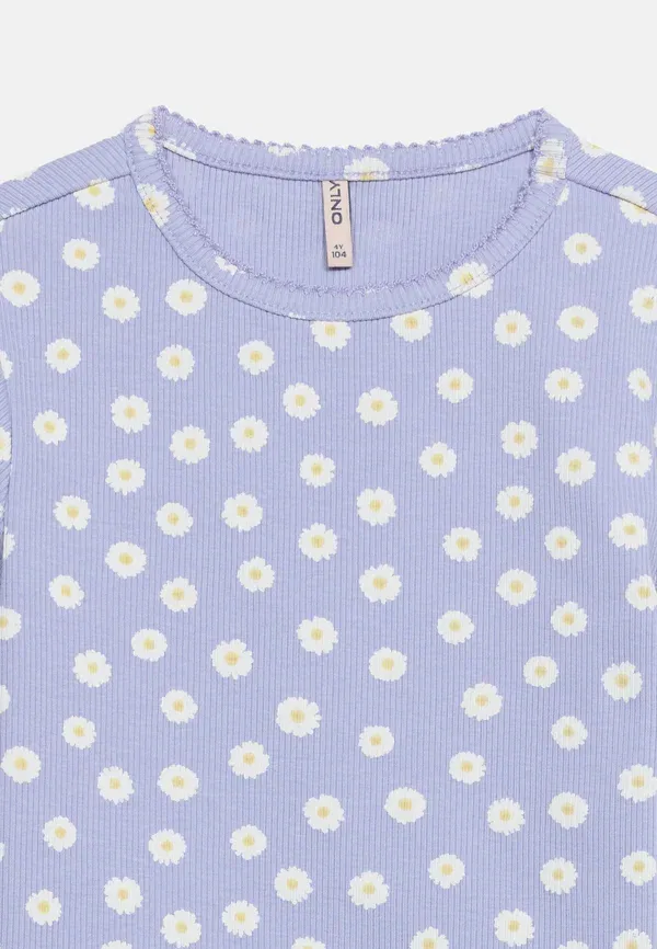 Футболка с принтом Kmgtrinny o neck print t-shirt Only Mini, нежно-лавандовый — фото 4