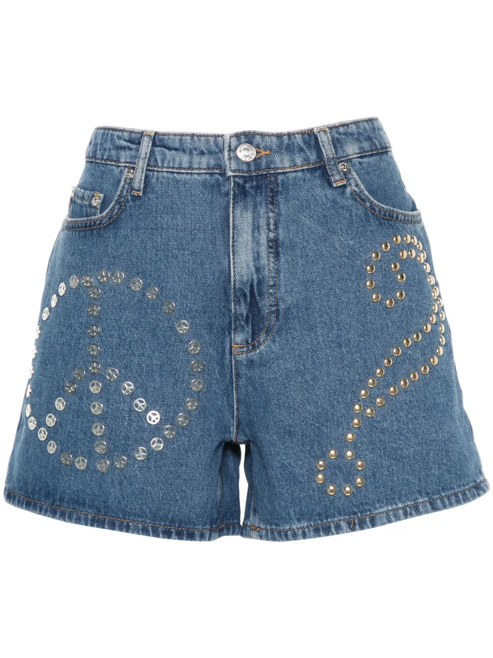

Джинсовые шорты с заклепками MOSCHINO JEANS, синий