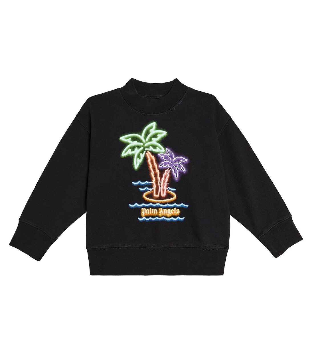 

Толстовка из хлопкового джерси с принтом Palm Angels Kids, черный