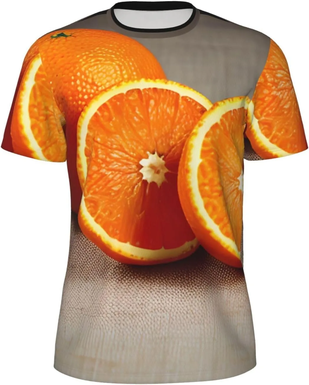 

Футболка мужская Orange Fruit Print с коротким рукавом для спорта и повседневной носки LIXLZH