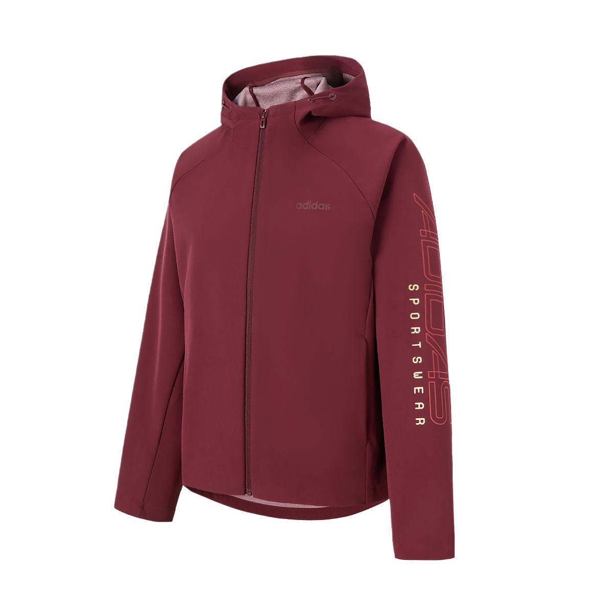 

Adidas Куртки женские, красные, с капюшоном, средней высоты, другие