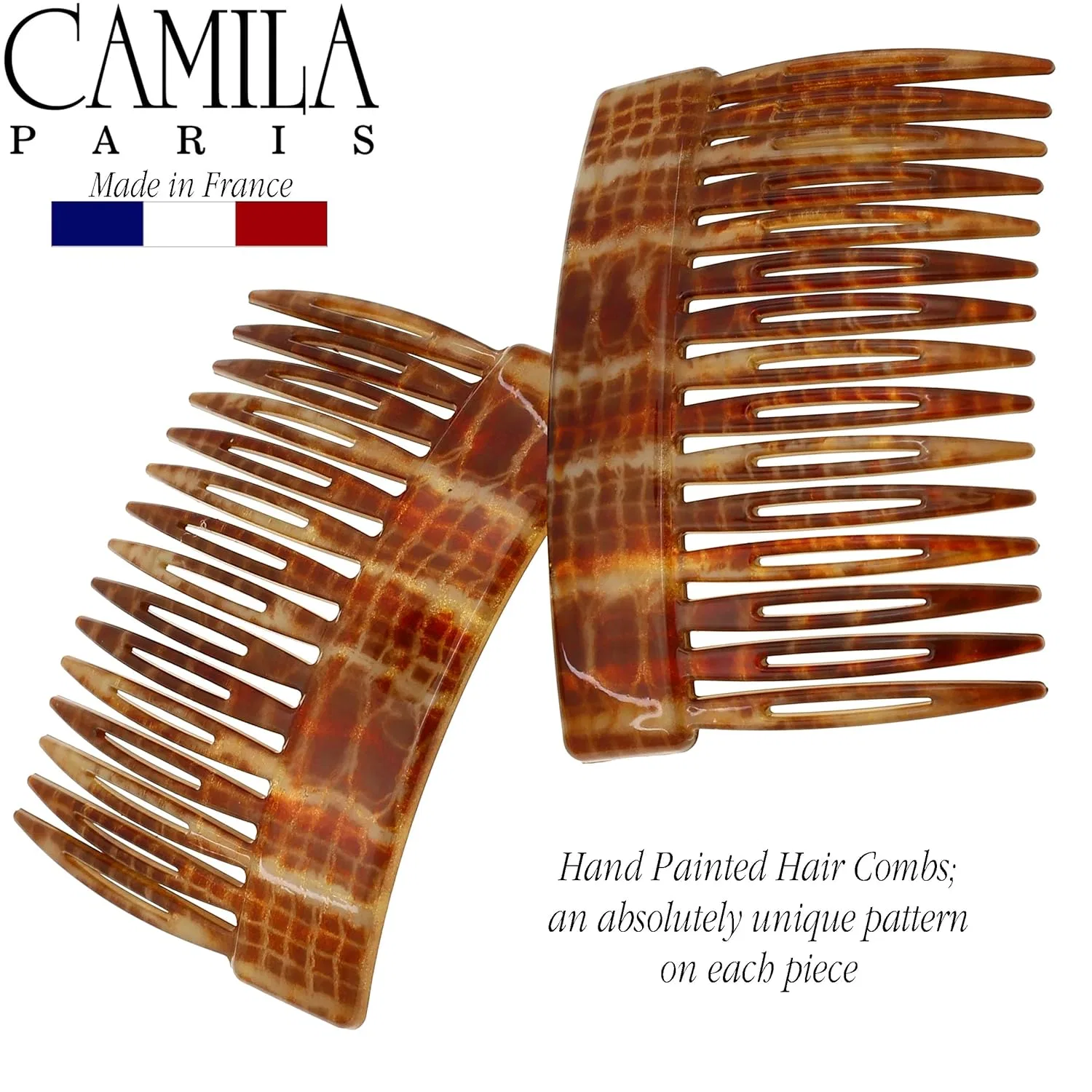 Французский гребень для волос Camila Paris CP2943 3 дюйма, коричневый Camila — фото 4