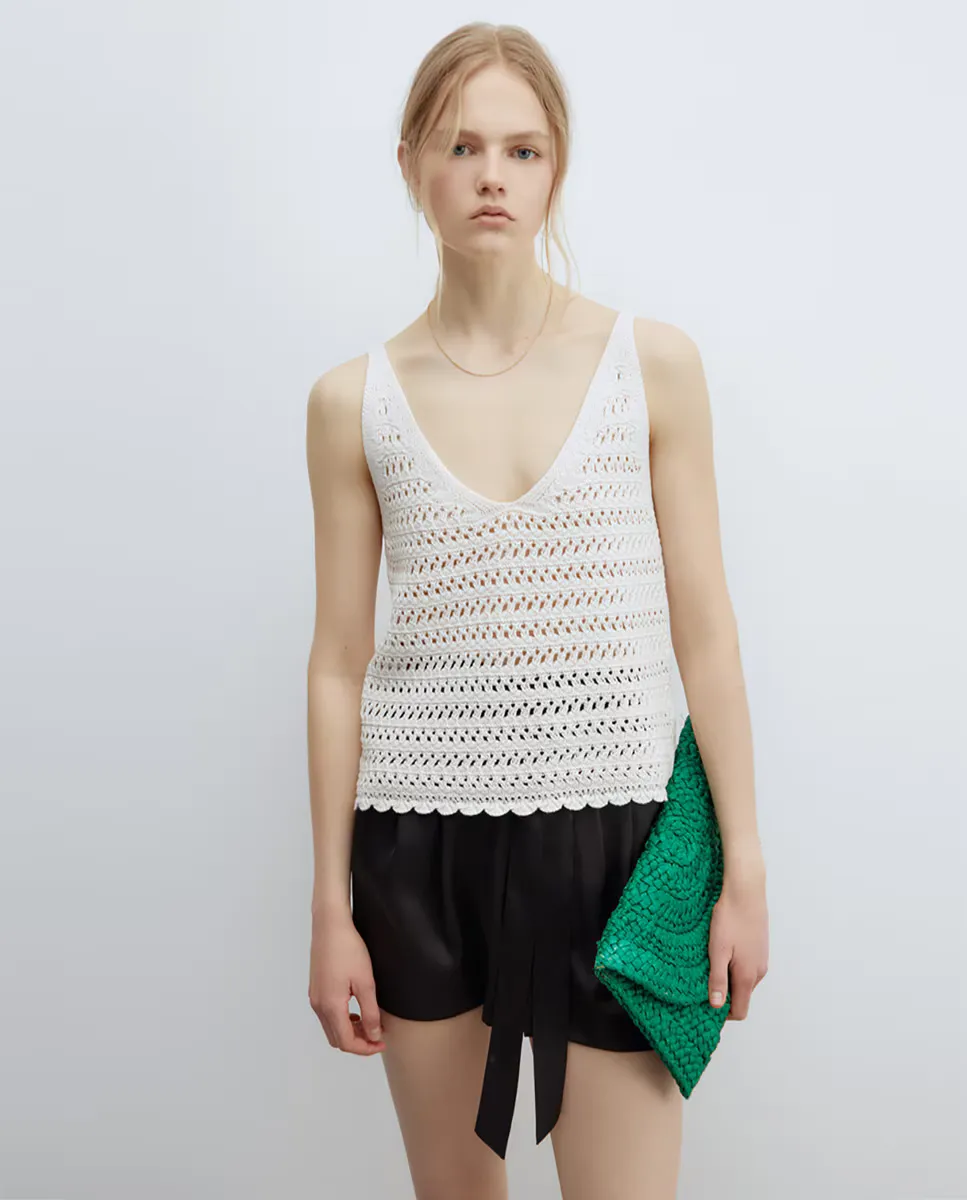 

Топ с ажурным узором Sfera, цвет Piedra