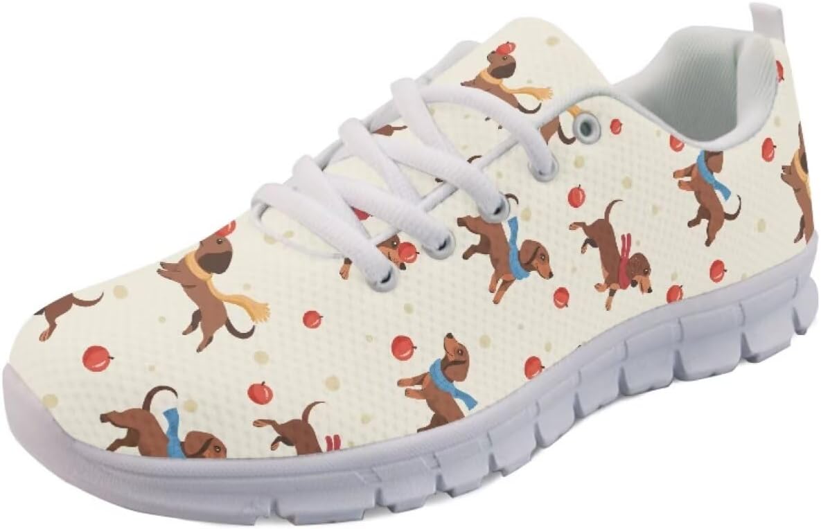 

Кроссовки Forchrinse для женщин и мужчин, дышащие, с сеткой, на шнуровке, для прогулок, бега и тенниса, Dachshund