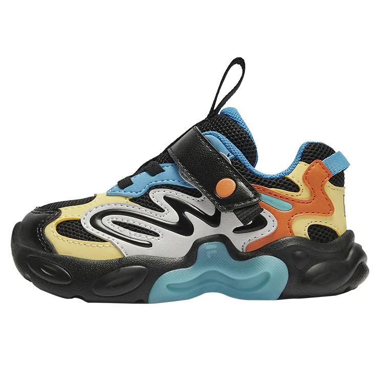 FILA KIDS Дышащие легкие противоскользящие кроссовки с амортизацией для малышей Black/Norway Blue