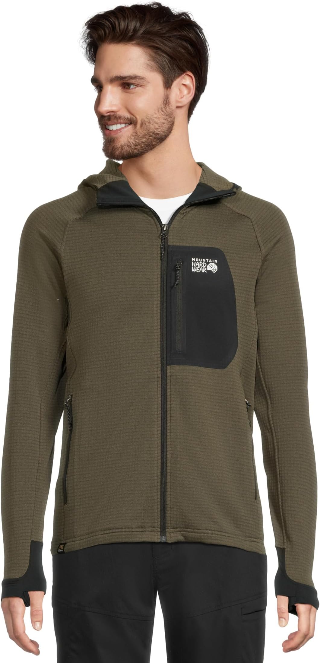 

Мужская толстовка с капюшоном Polartec Power Grid на молнии Mountain Hardwear, Ridgeline Heather