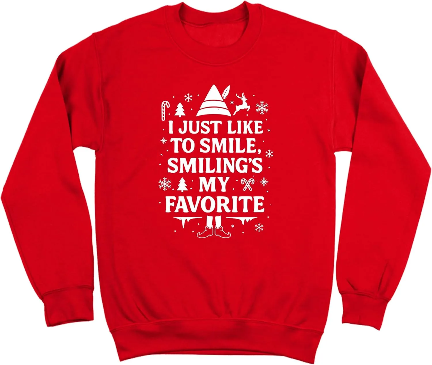 

Свитшот Donkey Tees SMILING'S MY FAVORITE с новогодним эльфом