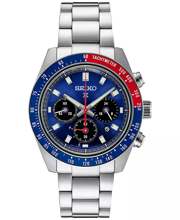 

Мужские часы-хронограф Solar Prospex Speedtimer с браслетом из нержавеющей стали 42 мм Seiko